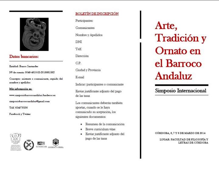 Simposio Internacional Arte, Tradición y Ornato en el Barroco Andaluz.
